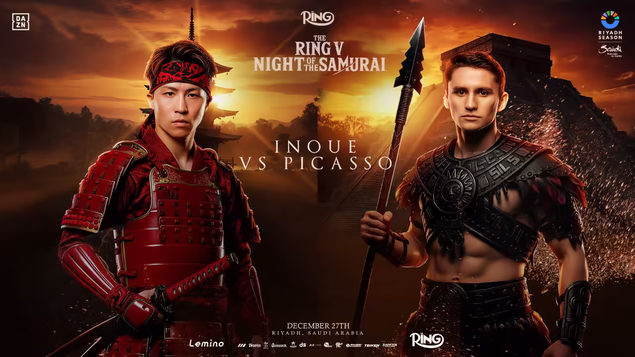 井上尚弥とピカソの試合前 ポスターのアイキャッチ。